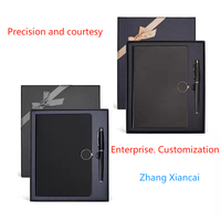 Ensembles personnalisés de cadeaux d'affaires pour conférences et expositions Bloc-notes en cuir Ensembles de cahiers à disque en U avec logo