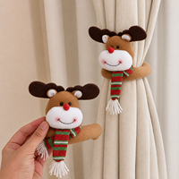 Attaches de rideaux de Noël modernes, adorables attaches en peluche de Père Noël et rennes, décoration de maison pour les fêtes