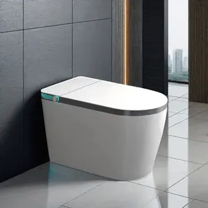 Nouveauté sanitaire cuvette de toilette intelligente avec bidet salle de bain en céramique automatique une pièce commode de toilette intelligente pour la maison