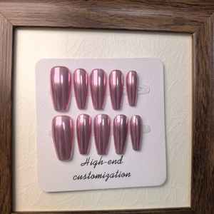 Usine En Gros De Mode Acrylique Presse sur Ongles À La Main De Luxe Bling Presse sur Ongles <span class=keywords><strong>Manucure</strong></span> Française sur 10 Pcs - Product Image 4