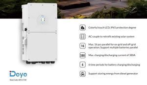 อินเวอร์เตอร์ไฮบริด Deye SUN-18K-SG01LP1-EU-AM3-P 18KW 220V เฟสเดียว พร้อมแบตเตอรี่แรงดันต่ำ 48v/51.2v - Product Image 4