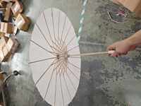 Parasol miniature personnalisé en papier blanc, parapluie de mariage à motif droit, commande manuelle, parapluie miniature en bois fait main