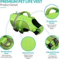 Gilet de sauvetage pour chien à haute flottabilité avec poignée de sauvetage, en polyester Ripstop, gilet de sauvetage réfléchissant pour animaux de compagnie, combinaison de natation de sécurité pour toutes les races de chiens