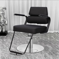 Fauteuil de Barbier Classique Moderne en Gros, Pivotant, en Cuir PU avec Base et Accoudoirs Chromés pour Salon de Coiffure – Approvisionnement Direct