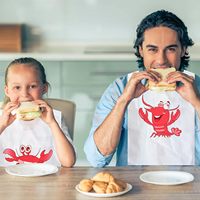 Tabliers amusants en plastique jetables pour adultes et enfants, personnalisés en gros pour les fêtes de cuisson de l'écrevisse et les produits de la mer