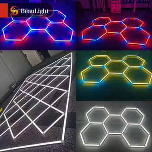 Phong cách công nghiệp <span class=keywords><strong>RGB</strong></span> thay đổi màu sắc dẫn ánh sáng làm việc IP65 đánh giá lục giác môi trường xung quanh ánh sáng cho phòng tập thể dục - Product Image 3