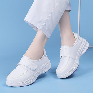 Hook And Loop Medical Working <b>Shoes</b> Perforated Upper Thick <b>Cushion</b> Sole Non Slip Hospital Work Footwear - Product Image 1