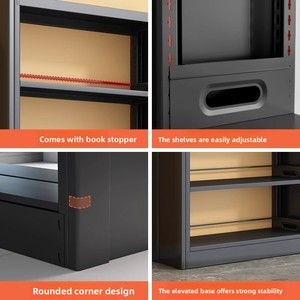 Étagère à livres démontable à 5 niveaux, facile à assembler, pour librairie, double face, étagères réglables pour université - Product Image 5