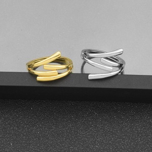 Simple Niche Design Multi Layered Stainless Steel Irregular <b>Ring</b> Fashion Hollowed Out Women's <b>Adjustable</b> <b>Rings</b> Wholesale Jewelry - Product Image 2