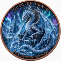 Pièce commémorative Dragon de Glace en Cuivre Fin .999 de 1 oz, Édition Dragon, Capsule Infinie, Affichage Double Face
