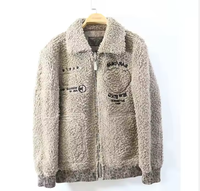 Veste en cuir de vache vintage en laine de luxe italienne pour homme, broderie personnalisable, 5XL, hiver, imperméable, séchage rapide, 3D, devant debout