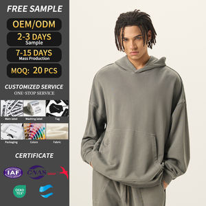 เสื้อมีฮู้ดผ้าซักกรดสำหรับผู้ชายเสื้อผ้าผู้ชายเสื้อมีฮู้ดแบบสวมหัวผ้าคอตตอน100% ออกแบบได้ตามที่ต้องการ - Product Image 1