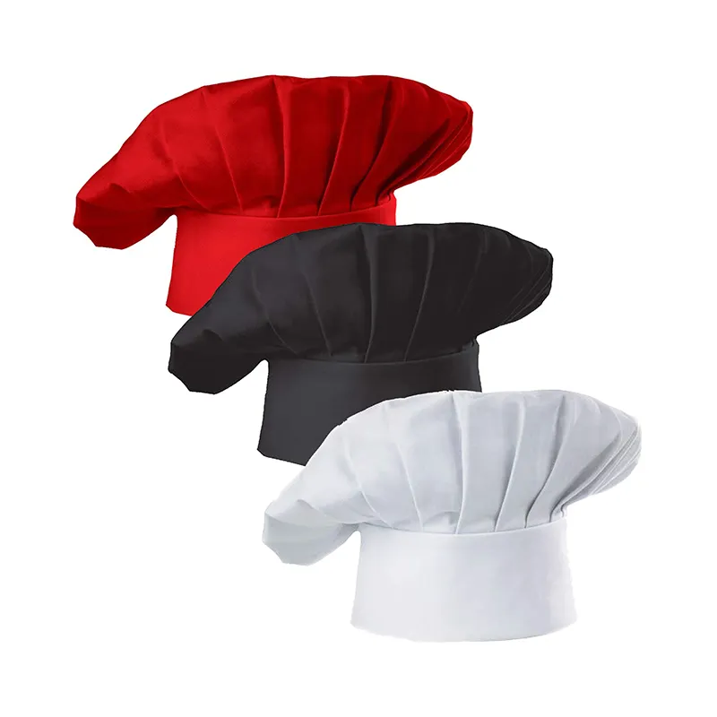 Cappello da cuoco nero per adulti personalizzato adulto regolabile elastico Baker Kitchen Hotel Restaurant Cooking Chef Cap