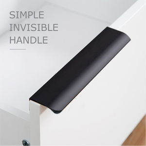 Poignée de tirage invisible en alliage d'aluminium pour armoires de cuisine, chambre, salon, hôtel, école, commodes - Design contemporain - Product Image 6
