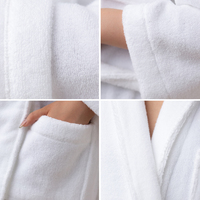 Peignoir en tissu éponge de coton avec capuche, blanc, chaud, super doux, pour le bien-être et après la douche, vêtements de nuit à manches longues pour femmes, vente en gros