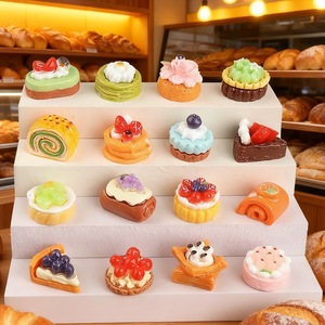 Breloques en résine <span class=keywords><strong>C5</strong></span> Kawaii en forme de gâteau coloré, cabochons mignons pour desserts, pour loisirs créatifs, coques de téléphone, aimants de réfrigérateur, décorations pour enfants - Product Image 3