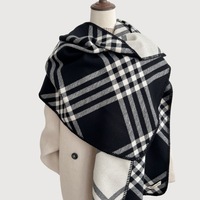 2025 nouveau Plaid hiver ethnique châle pour femmes chaud Western cou écharpe Imitation cachemire laine Cachemire Pashmina en Polyester