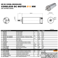 Moteur médical sans noyau à rotor interne 1650 OD 16 mm, haute vitesse 30000 tr/min, DC 12V 24V, avec capteur pour pompe à insuline