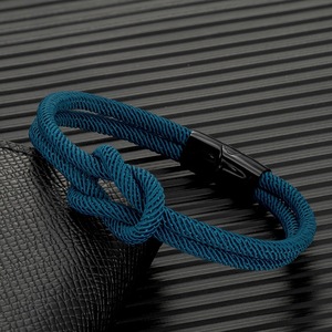 Pulseras de cuerda de Milán de alta calidad, joyería Unisex de acero inoxidable personalizada, amuleto de Amistad de cuerda de nailon duradero - Product Image 4