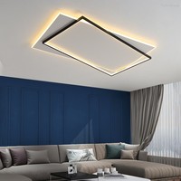 Plafonnier LED AC moderne minimaliste nordique, ultra-fin en plastique ABS, télécommande, maison intelligente, luminaire suspendu carré, à intensité variable
