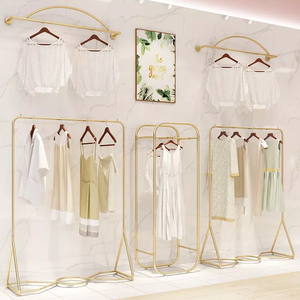 Giá Treo Quần Áo Gắn Tường Màu Vàng Sang Trọng Giá Treo Quần Áo Để Bàn Làm Tổ Giá Trưng Bày Quần Áo Đồ Nội Thất Cửa Hàng Quần Áo - Product Image 2