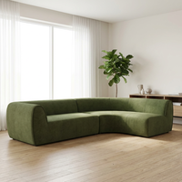 3004 #   Canapé modulaire rectangulaire de style moderne pour hall d'hôtel et appartement, garni de mousse haute densité compressée, ensemble en tissu