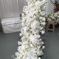 Guirlande de fleurs artificielles en soie ML Modern de 3,4 m de long, roses, hortensias, fleurs de cerisier et orchidées, grande taille, pour la décoration de table de mariage