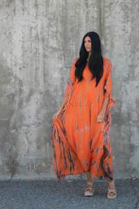 Nouvelle Robe de Plage Tie-Dye Faite à la Main 2026, Kaftan Bohème, Cache-Maillot en Coton, Longue Robe Kaftan pour Femme, Ensembles de Robes Maxi - Product Image 5