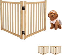 Barrière autoportante en bois massif moderne pour chiens/chats/petits animaux, design durable à 2 panneaux, utilisation intérieure, hauteur 23 pouces
