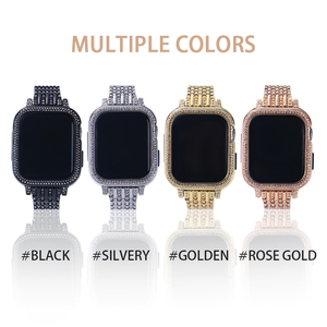 Bling ban nhạc kim loại đồ trang sức Rhinestone kim cương Vòng đeo tay Tương thích cho <span class=keywords><strong>Apple</strong></span> xem trường hợp 38/42mm loạt 3-8 <span class=keywords><strong>6</strong></span> SE cổ tay phụ kiện - Product Image 2