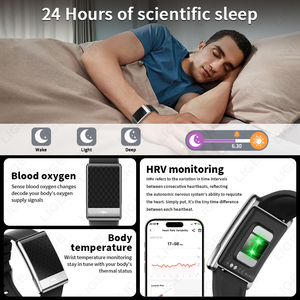 Pulsera Inteligente BWE900 (2 Bandas) para Hombre y Mujer, Monitor de Temperatura, Cuidado Remoto, Rastreador de Salud y Ejercicio, Frecuencia Cardíaca, HRV, <span class=keywords><strong>Smartband</strong></span> - Product Image 5