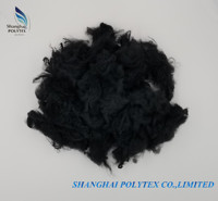 Jet negro/negro súper fibra cortada de poliéster reciclado-fibras discontinuas de poliéster geotextil con GRS