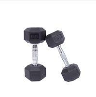 Haltères hexagonaux en fonte recouverts de caoutchouc pour usage commercial - Ensemble d'haltères pour l'entraînement de force