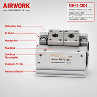 HFD Low Profile Air Gripper MHF2 8mm Bore Double Acting Two Finger Parallel Type Pneumatic Air Gripper Kelas Industri
