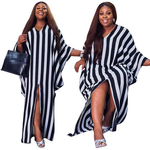 Frsky — <span class=keywords><strong>robe</strong></span> ample sexy à rayures irrégulières pour femmes, grande <span class=keywords><strong>taille</strong></span> 4XL, nouvelle collection 2022, R13811S - Product Image 2