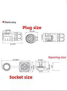 Connecteur d'alimentation et de signalisation industriel <span class=keywords><strong>étanche</strong></span> IP67 LP20, mâle-femelle, 2, 3, 4, 5, 12 broches, pour écran LED extérieur - Product Image 4