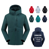 Vestes de ski imperméables et coupe-vent personnalisées avec logo, 3 en 1, chaudes pour l'hiver, à capuche, pour la neige, 3 couches, softshell