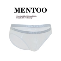 MENTOO Sous-vêtements G-string pour homme ultra-fins, transparents, effet seconde peau, blancs, taille basse, tricotés, haute élasticité, respirants, ODM
