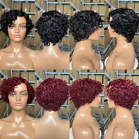 Perruque courte ondulée 12A, idéale pour les cheveux volumineux de style africain, avec texture lisse, brillance naturelle et résistance à la chaleur
