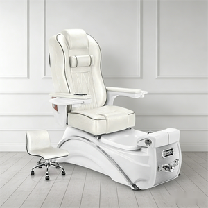 Fauteuil de pédicure électrique moderne de luxe avec fonction de massage et bassin LED pour les pieds, pliable et écologique, idéal pour salon de beauté et institut de manucure - Product Image 2