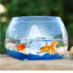 Table de bureau circulaire en verre, grand Aquarium avec vue sur la montagne, design Arulidend - Product Image 6