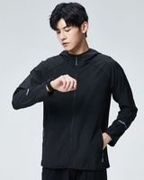 Manteau à Capuche Séchage Rapide pour Entraînement Sportif, Veste de Course et d'Extérieur Coupe-Vent Personnalisée avec Fermeture Éclair pour Hommes
