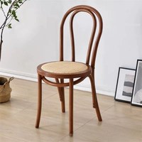 Ensemble de chaises de salle à manger en bois courbé de style nordique du milieu du siècle, avec cadre en bois massif, finition antique, dossier non pliable, pour hôtel