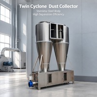 Système de collecte de poussière à double cyclone en acier inoxydable haute efficacité pour le travail du bois et des métaux