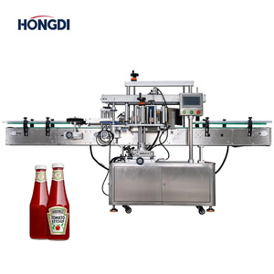 Machine d'étiquetage double face entièrement automatique avec moteur et PLC, haute productivité pour les bouteilles de détergent, de lotion, de savon liquide et les cartons - Product Image 1
