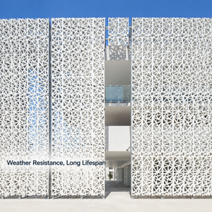 Panel Decorativo Metálico Hueco Resistente a la Intemperie con Recortes Geométricos para Paredes Exteriores de Apartamentos y Resorts - Product Image 1