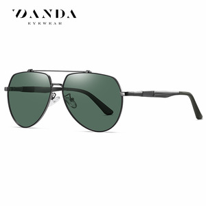 DANDA Men's Polarized Rectangle Sunglasses UV400 Anti Glare Fishing Metal Frame <b>Spring</b> <b>Hinges</b> - Product Image 5