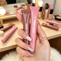Vente en gros de gloss à lèvres effet miroir aux peptides en 10 teintes avec huile de graines de camélia, couleur hydratante teintée pour les lèvres, pour marque privée