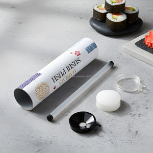 Eco Takeout Sushi <b>Aluminum</b> <b>Foil</b> Paper Tube Box Cylindrical Push Up Packaging Solution with Sauce Tube Inside - Product Image 3
