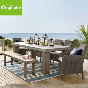 Usine <span class=keywords><strong>en</strong></span> Chine Mobilier d'extérieur moderne pour patio Dessus <span class=keywords><strong>de</strong></span> <span class=keywords><strong>table</strong></span> <span class=keywords><strong>en</strong></span> ciment pour restaurant avec chaises <span class=keywords><strong>en</strong></span> <span class=keywords><strong>rotin</strong></span> Ensemble <span class=keywords><strong>de</strong></span> salle à manger - Product Image 1